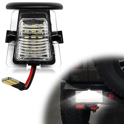 Feu de plaque d'immatriculation LED à lentille claire pour Jeep Wrangler JK 07-17
