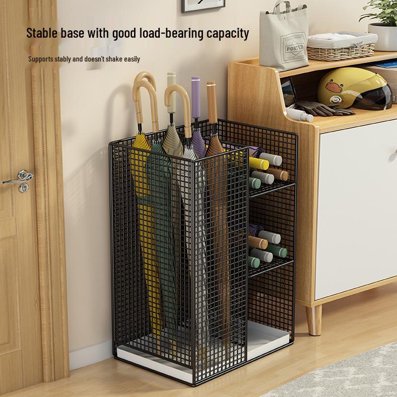 Umbrella Storage Rack for Doorway, Lobby, or Entry; Water-Draining Stand for Home or Commercial Use