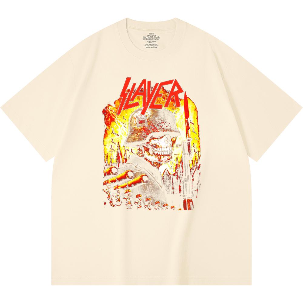T-shirt Heavy Metal 100% Cotone 230 Gsm Stampa Band Rock Musica Popolare Unisex T-shirt Pesante in Cotone
