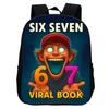 Printed Kindergarten 67 Six Seven Schoolbag, Cartoon Animation 12-inch Backpack Casual and Light