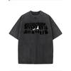 European Size Men's Washed Cotton T-Shirt, Retro Pure Cotton T-Shirt, Animated Printed Streetwear, Summer Casual T-Shirt, Rock Clothing