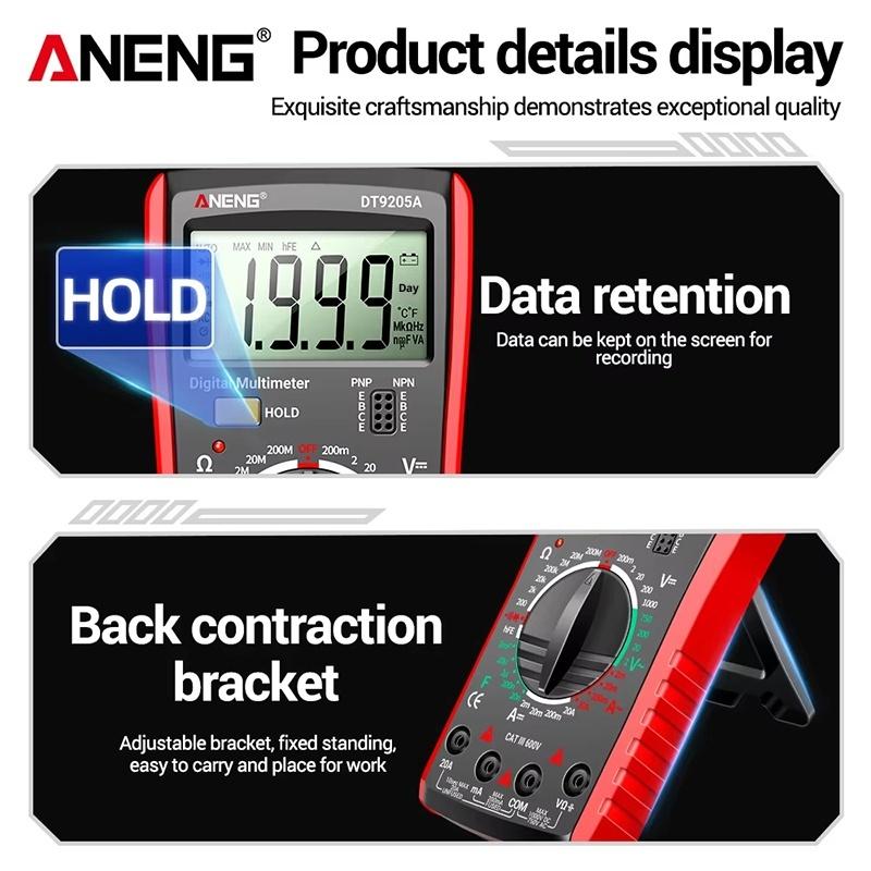 Dt9205A Digital Multimeter True Rms Professional /Dc Current Tester Capacitor Voltage Meter Detector Tools