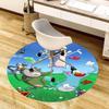 1pc Cartoon Characters Playing Round Carpet, Made of Polyester,Perfect for Decorating Office Chairs, Living Rooms,fplt141