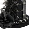 Elegant Chain Embellished Felted Hair Clip Dramatic Velvets Hat Clip Clockwork for Halloween Event