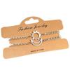 2Pcs/set Stainless Steel Simple Hollow Love Sun Moon Chain Bracelets Temperament Ins Chain Ladies Couple Card Bracelet