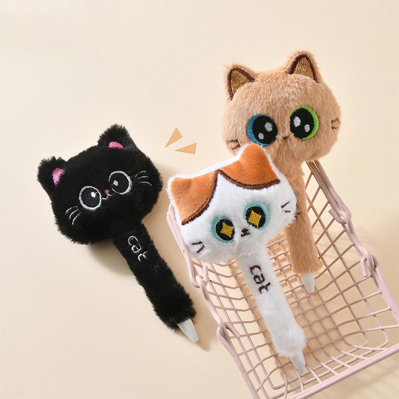 Kreative, niedliche Gelstifte im Katzen-Design, 0,5 mm, schwarz, schnelltrocknend, Klick-Stift für Schule, Büro, Schreibwaren und Unterschriften – Geschenkidee
