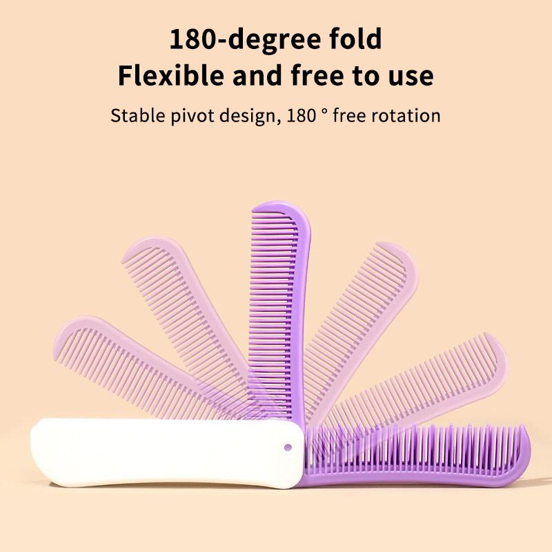 Portable Travel Folding 2-In-1 Brush Anti-Static Styling Comb Professional Hair Styling Tool Special For Real Hair Wigs