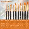 10pcs Artists Paint Brushes Nylon Hair Wooden Handle Professional Paintbrush Gift for Children