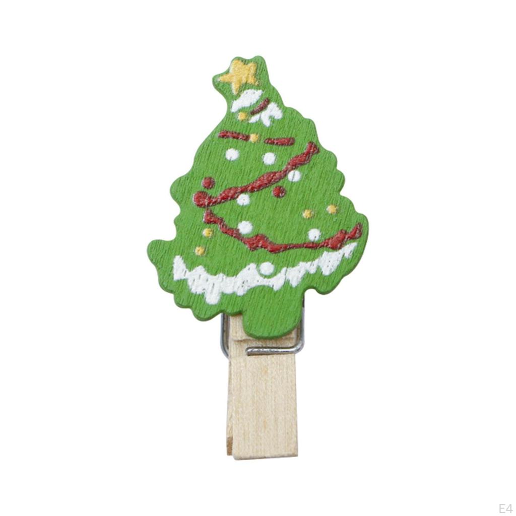 50 Stück Weihnachts-Holzklammern Kleidung Basteln Langlebig für