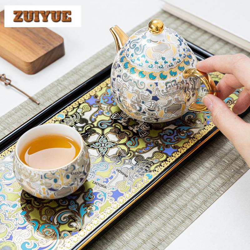 Gold Silver Taotie Tea Set Complete Set Vintage Tea Ceremony Set Household Tea Soaking Teapot And Tea Cup Set Teaset Ornaments
