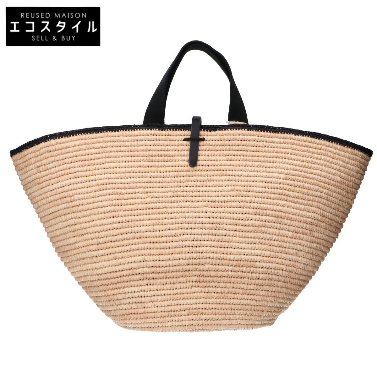 

MAISON NH PARIS [PL1R01B018] CARLA XL BASKET BAG Handbag Natural / BlackUsed