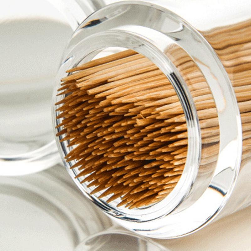 Thickened Acrylic Toothpick Box Transparent Toothpick Bottle Round Storage Box