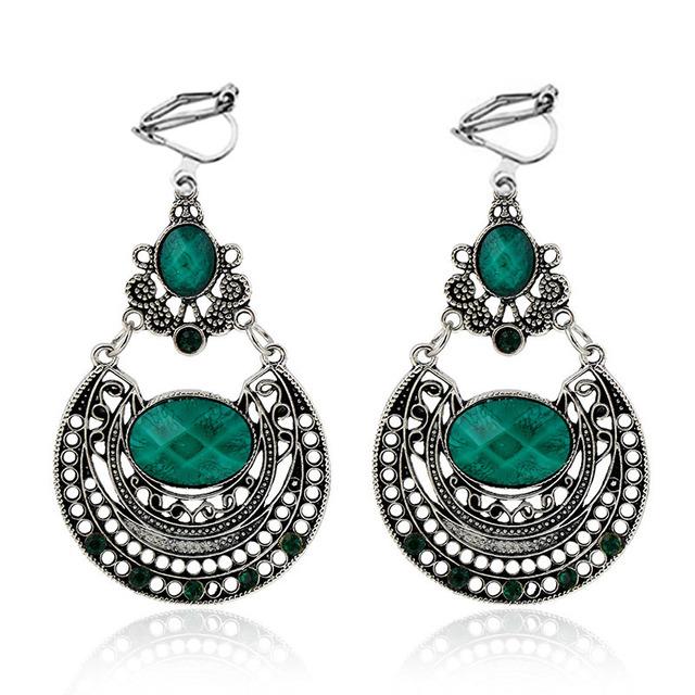 

Металлические винтажные серьги-клипсы, модные украшения, индийские резные серьги в стиле бохо без проколов для женщин Oorbellen