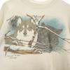 Hanes 80s Made in USA Old wolf print Long sleeve trainer L white sweat Men's Used