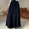 Skirt for Women Casual Versatile Elastic High Waist Long Loose Thickened Stretchy Slim Solid Colour Knit  Skirt