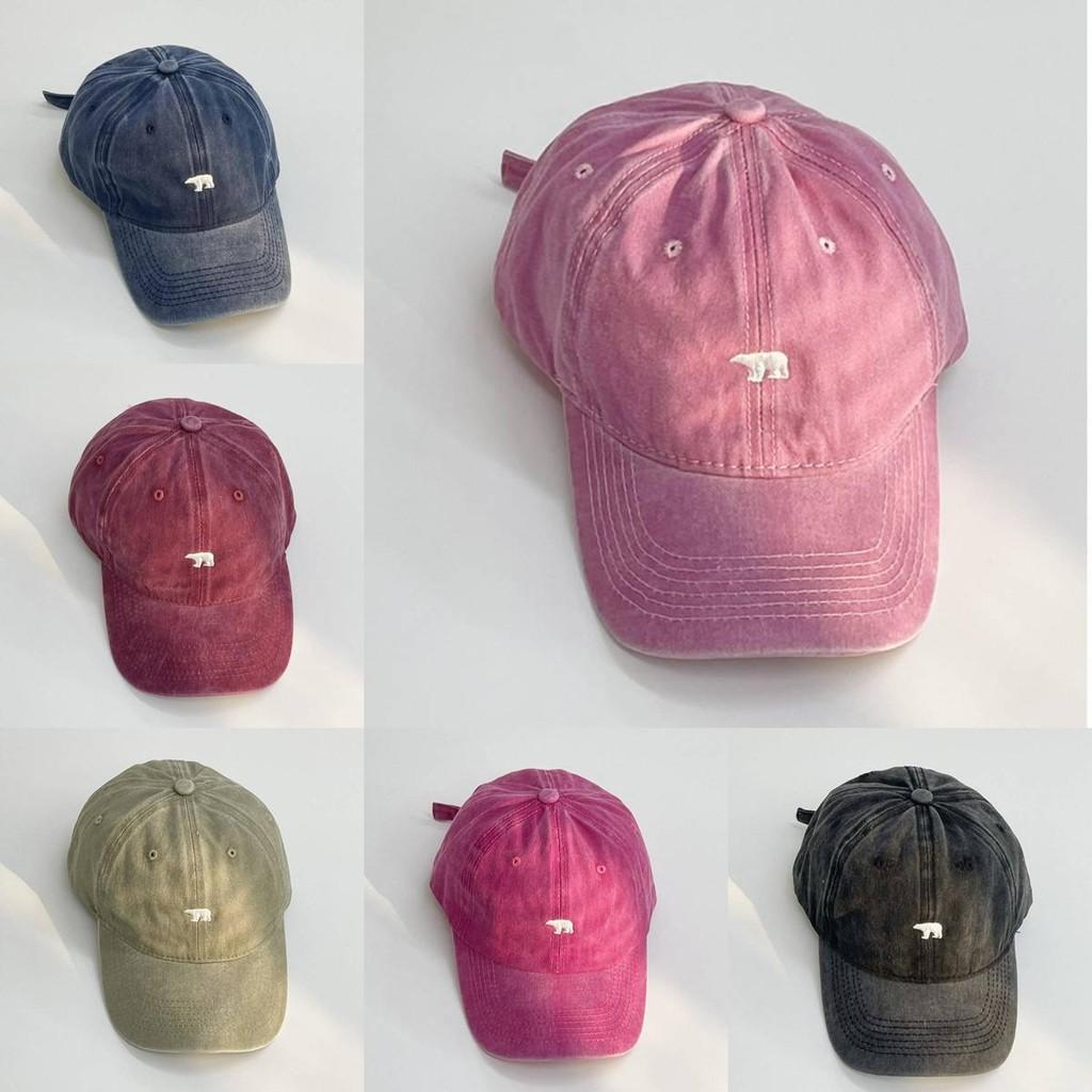 Chic Retro Pink Washed Cotton Duckbill Cap With Embroidery Perfect For Spring And Summer Outdoor Activities