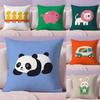 Dopamine Cute Animals Cushion Cover Plush Fabric DoubleSided Printed Invisible Zipper Sofa Pillow Case Home Bedroom Decor