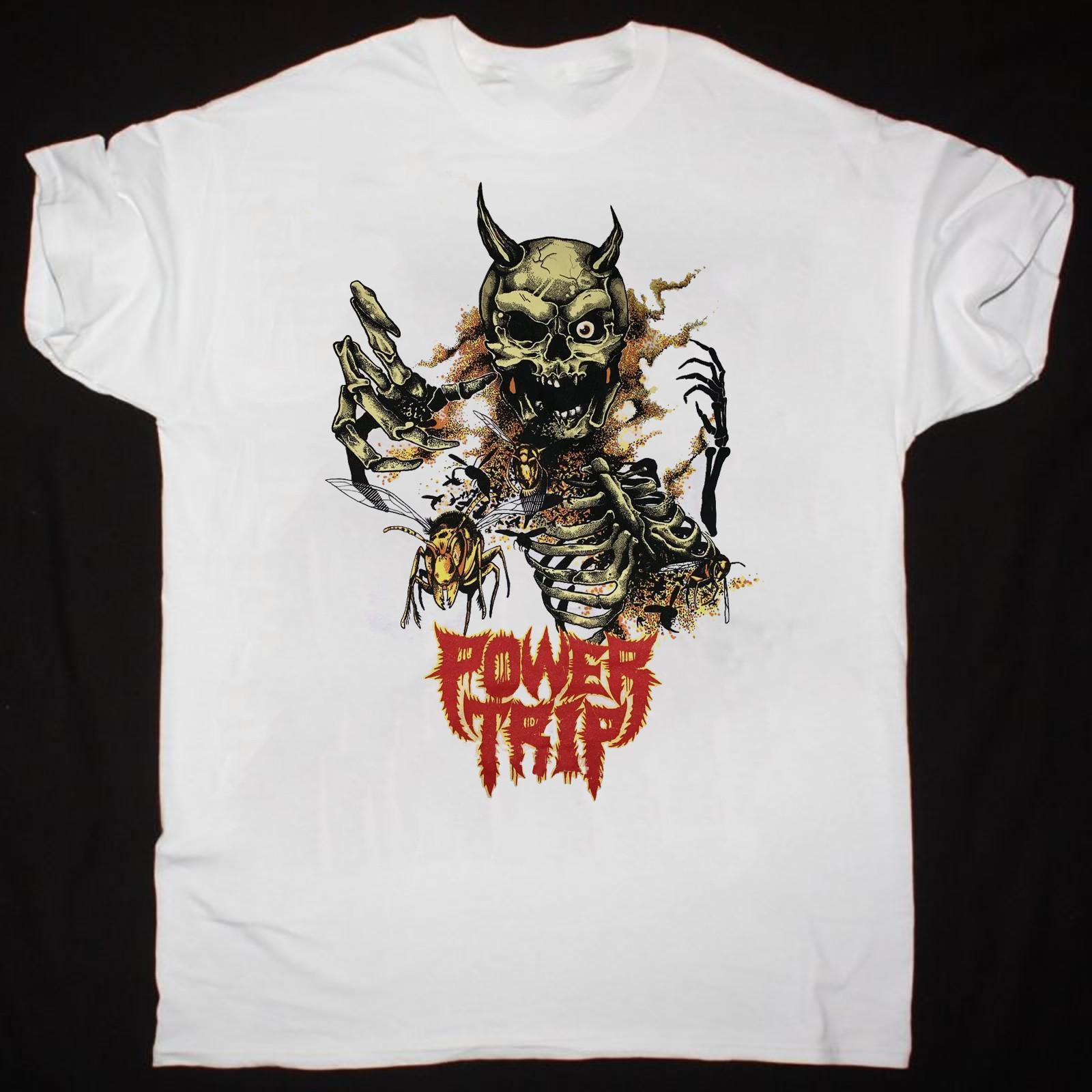 Hot Popular Power Trip Band White Rock Metal T-Shirt Cotton UB174 XXXXL