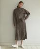Otte Bias Double Pleats Skirt_Brown
