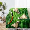 badminton Theme Printed Blanket - Perfect for Couch, Bed, Travel & Outdoor Use | Machine Washable, Cozy & Durable.