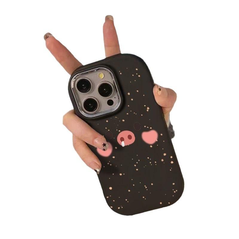 Cute Little Pig Phone Case Suitable for iPhone 16, 15, 14, 13, 12, 11 Pro/Max/Plus Shockproof Back Cover, Anti Fingerprint