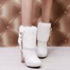 Bling High Heels Rabbit Fur Boots Women Plush Warm Platform Shoes Elegant Crystal Lady Wedding Party High-heeled Shoes Drf78