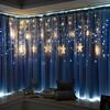 LED Star Light String Christmas Lights Festival Lights Neon Colored Lights String Five Pointed Star Curtain Lamp Room Ins Decorative Lamp