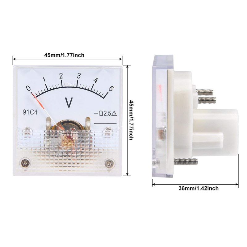 Dial Type DC Voltage Meter Voltmeter Analog Panel Rectangular Plastic Volt Tester 3/5/10/15/20/30/50/100/150/250V