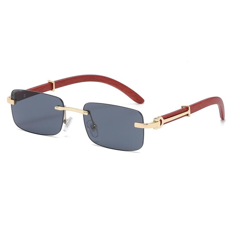 Trendy Vintage Rimless Sunglasses Rectangle Female UV400 Eyewear Retro Sunglasses Unisex Metal Frame Sun Glasses for Men Women Rimless Sunglasses