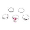 Ring, Letter Happy You Love Diamond Set 5 Piece Joint Ring