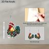 2D Flat Christmas Cartoon Christmas Hat Rooster Double-sided Pattern Earrings Jewelry Gift for Women Female