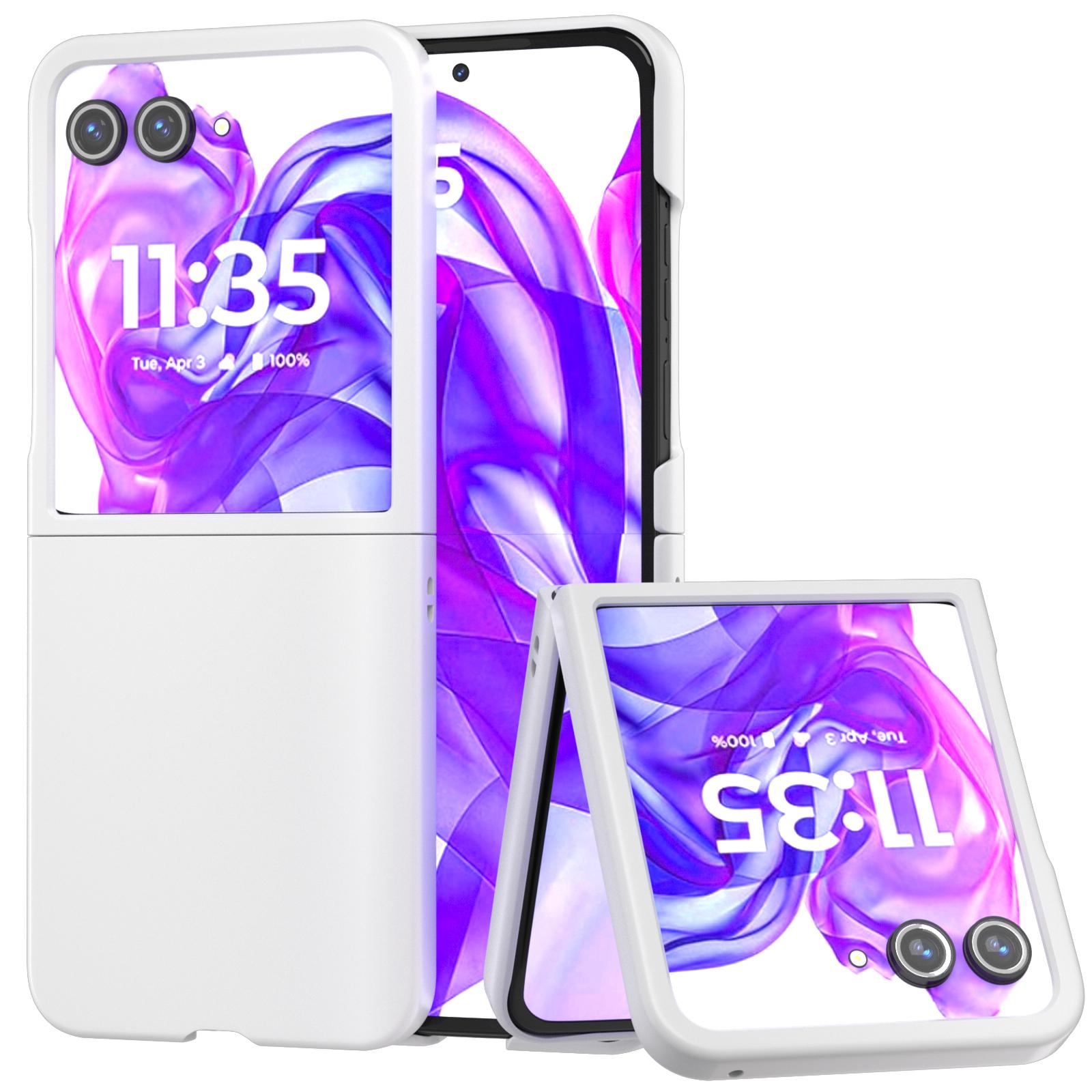 

ABEEL For Motorola Razr 50 Ultra 5G Case Hard PC Phone Cover Skin-Friendly Touch Feeling White