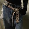 Women'S Retro Leopard Print Tie  Tie And Belt Dual Purpose Decoration