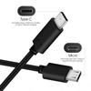 Durable PVC UsbC TypeC to Micro USB Data Cable for Galaxy-S7/-S6, HTC-One and More - 0.5m 1m 1.5m (Black )