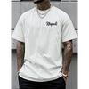 European Size Men'S Round Neck Short-Sleeve T-Shirt with Letter Print, Perfect for Casual Summer Activities