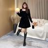 2025 Spring Korean Trend Square Neck Slimming Casual Plus Size Dress for Women