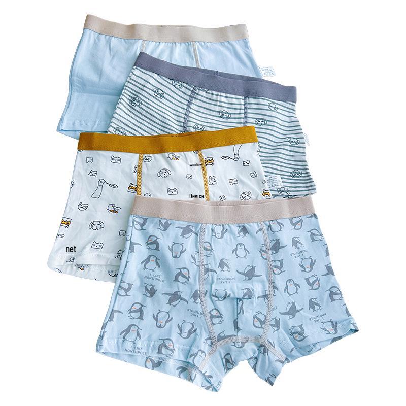 Children's Summer Cotton Boxer Briefs (Class A) for Boys Aged 9-12 - No Pinch Design.