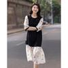 Elegant Ruffled Midi Print Dress