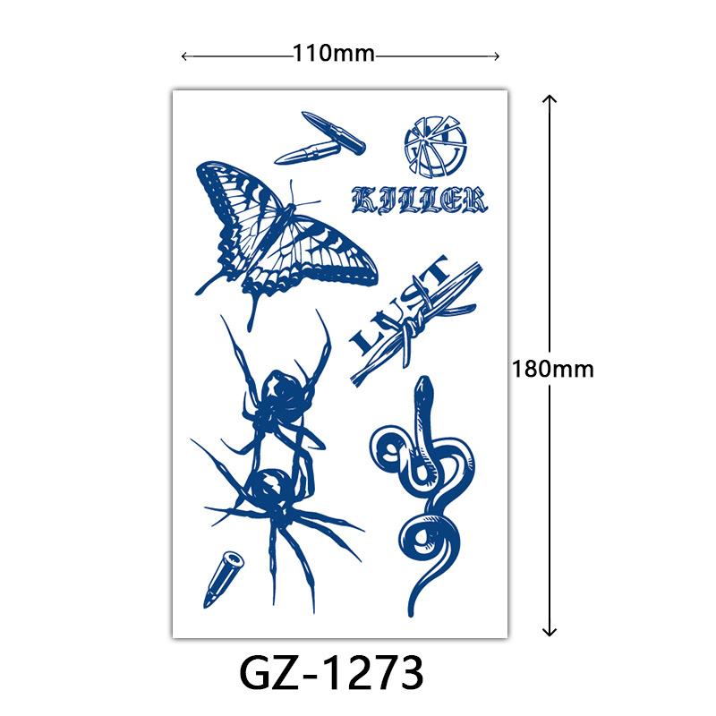 Herbal Tattoo Stickers, Juice Tattoo Stickers, Semi-Permanent English Letter Tattoo Stickers Tattoo