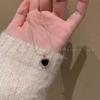 Elegant Black Heart Necklace for Women - French Retro Design Clavicle Chain