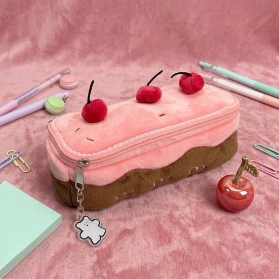 Cherry Cake Pencil Case Large Capacity Pencil Pouch Cute Stationery Bag