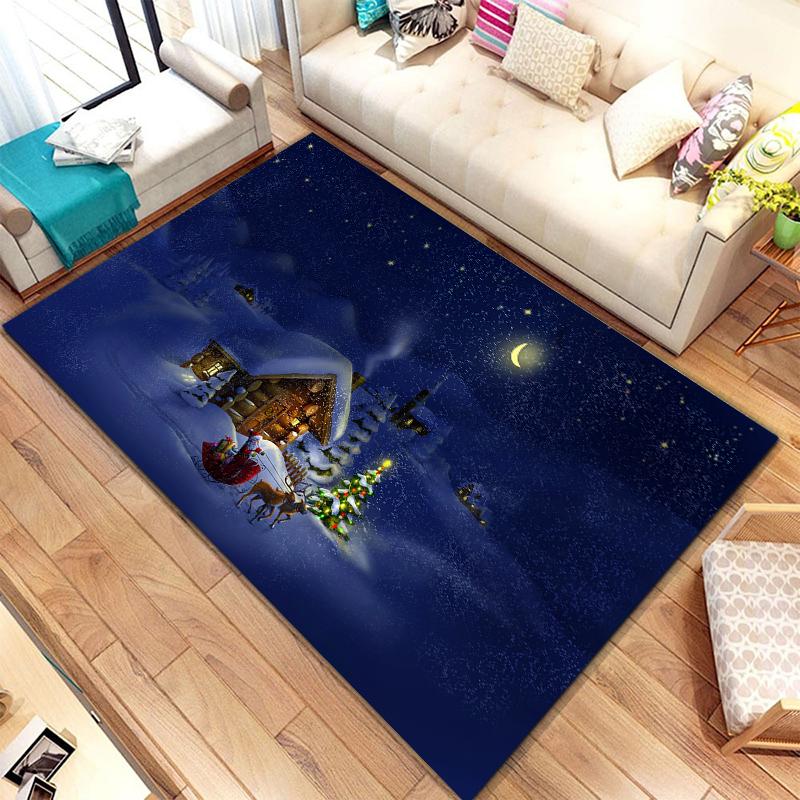 Covor de zonă din poliester imprimat HD de Crăciun Covor de yoga Covor pentru living Sufragerie Dormitor Dormitor Home Decor Alfombra Dropshipping