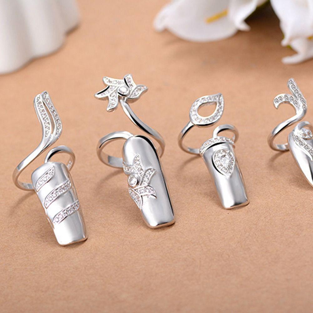 Girl Gift Niche Design Charming Women Nail Ring Fashion Jewelry Finger Ring Fingernail Protective