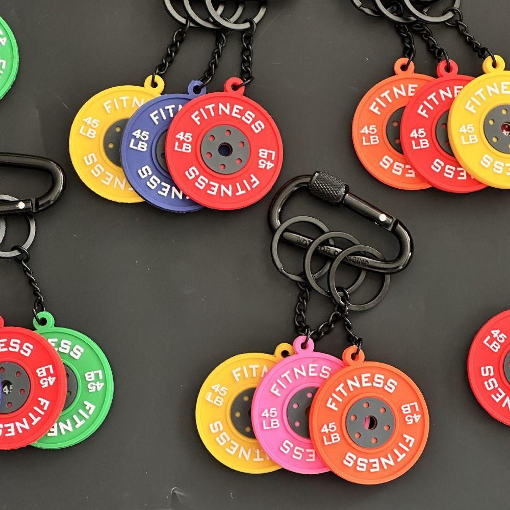 with D-shaped Carabiner Barbell Plates Key Chain Mini Fitness Series Pendant  Gifts