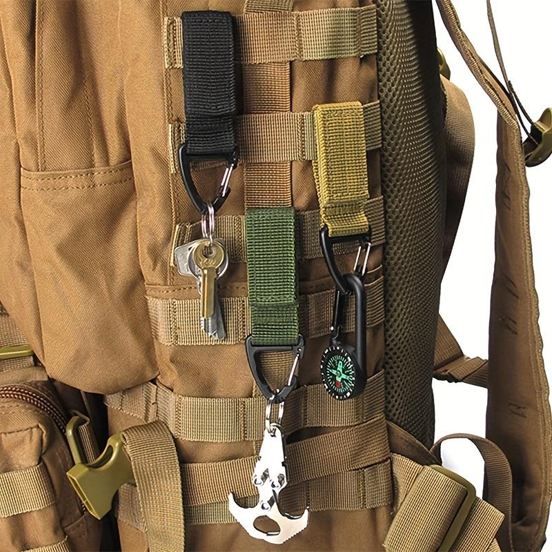 3/6Pcs Keychain Holders - Nylon Webbing Hanging Gear Clips with Triangular Buckle Hook for Outdoor Camping