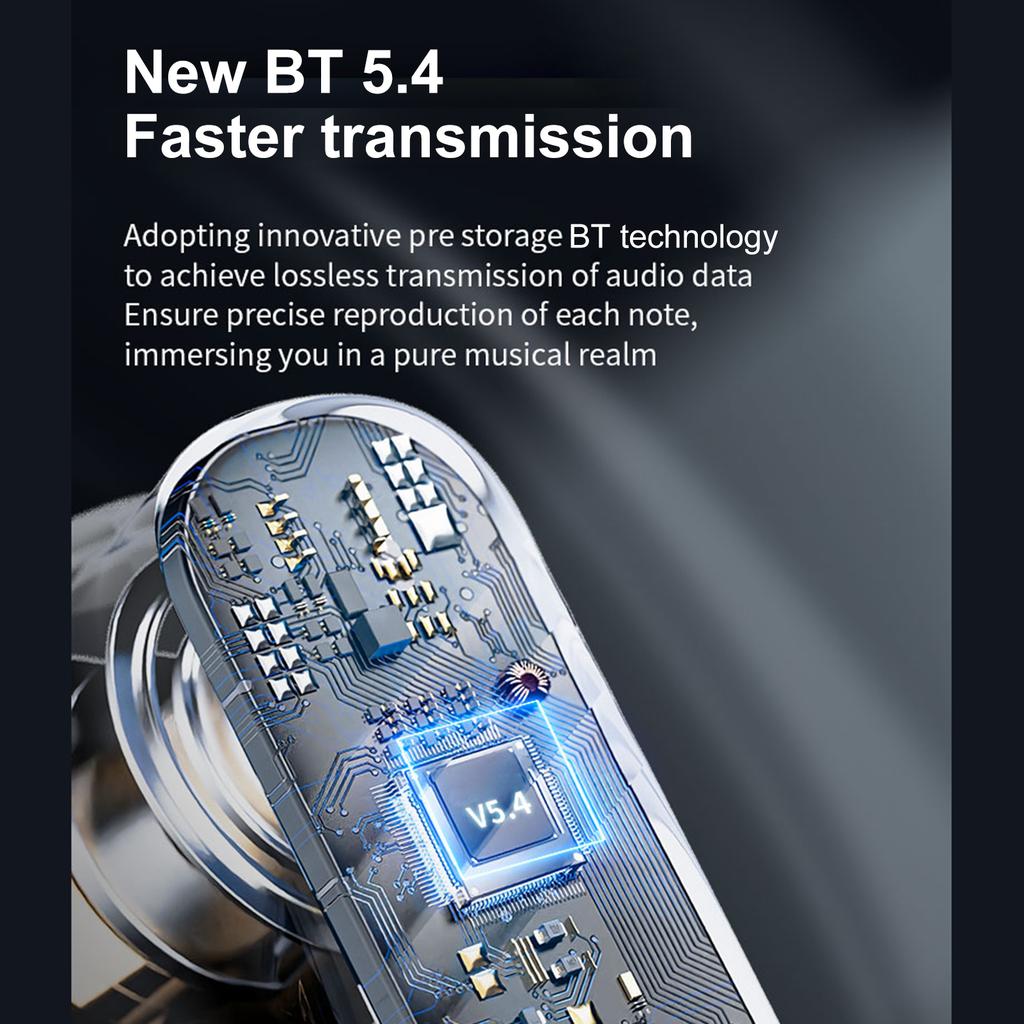 KI-Übersetzungs-Ohrhörer, 5.4 Kabellose Kopfhörer mit Vollfarb-Ladecase, 0,06 s Geringe Latenz Gaming-Headset, ANCCelsiusENC Rauschunterdrückung Ca