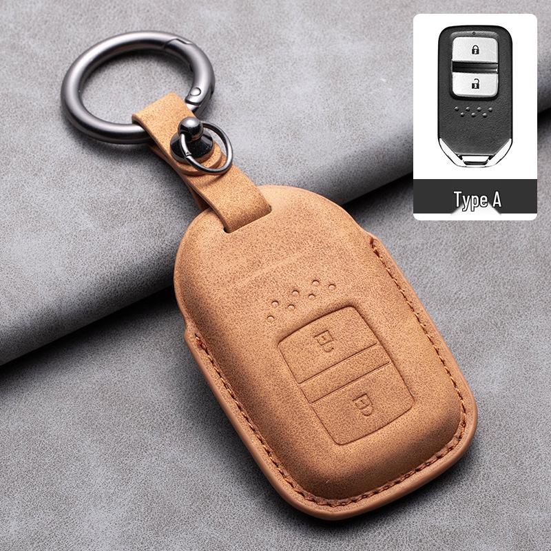Compatible Leather Key Cover for GAC Toyota CRV, Crown, Accord, Civic, Haoying, and Inspire
