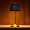 Metal Rechargeable Led Desk Lamp with Fabric Shade Wireless Dimmable Creative Mood Light Portable Touch Ambient Light for Living Room