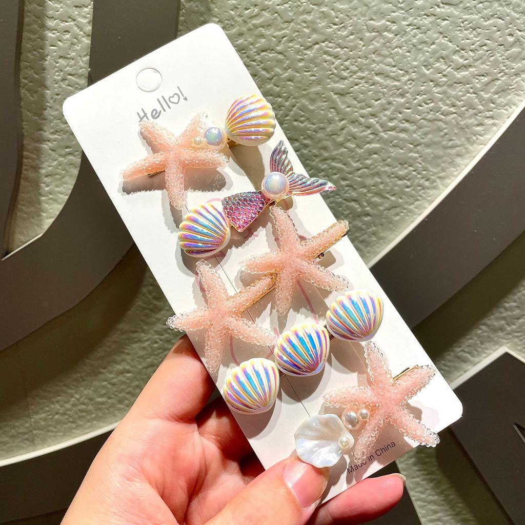New Cute Candy Color Sugar Starfish Hair Clips for Girls Bangs Side Clips Duckbill Clips Korean Fashion Women Hair Accessories