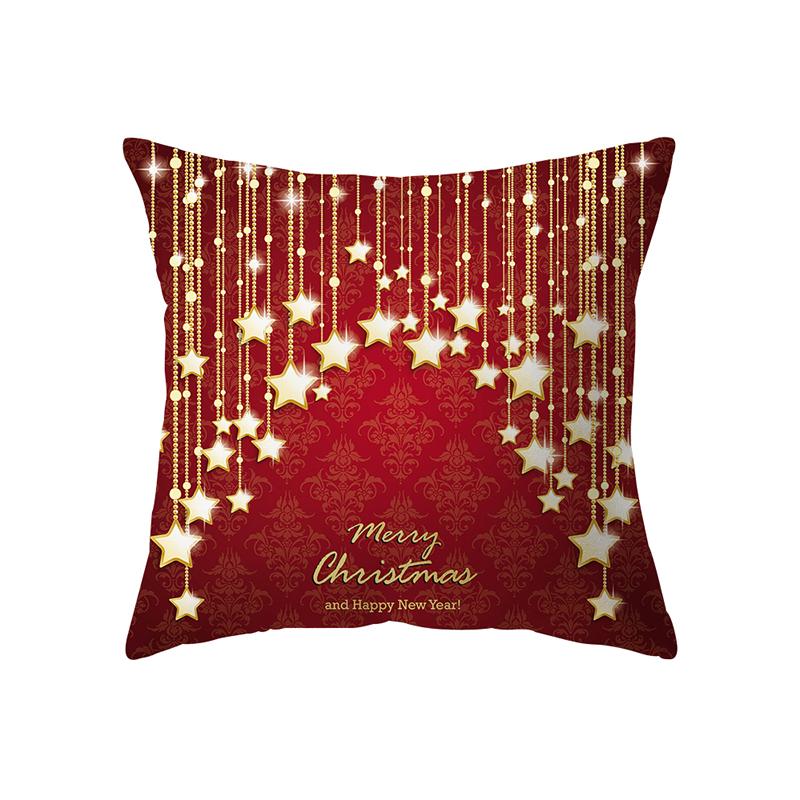 Christmas Theme Christmas Decoration Printing Pattern Cushion Cover Home Living Room Sofa Decoration Pillow Pillow Cover